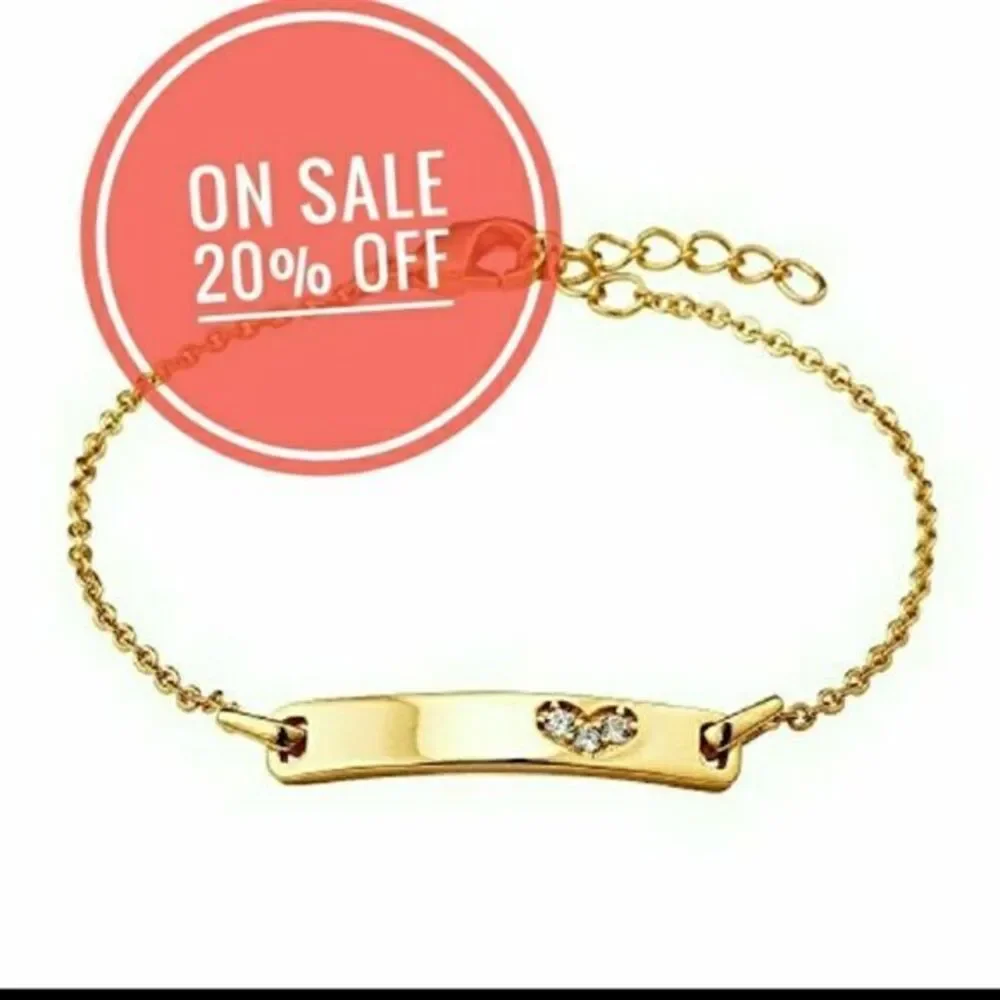 Gold plated Baby ID Heart Bracelet